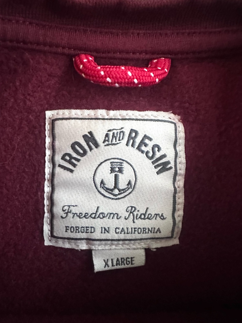Men’s Iron & Resin Maroon Burgundy Crewneck Sweatshirt XL Flawless - Picture 4 of 7